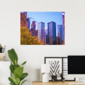 Chicago City Herfst ondertekend Poster (Thuiskantoor)