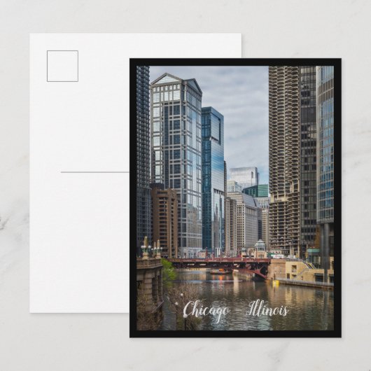 Chicago City, Illinois Briefkaart (Voorkant / Achterkant)