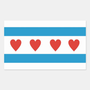 chicago city love flag hekelt usa verenigde staten rechthoekige sticker