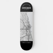 Chicago City Map Skateboard (Voorkant)