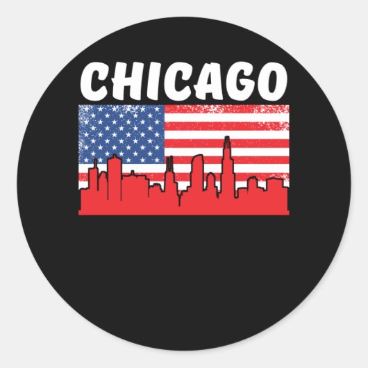 CHICAGO CITY RONDE STICKER (Voorkant)