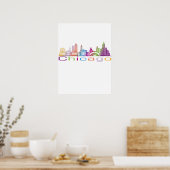 Chicago City Skyline Typography Hoodie Poster (Keuken)