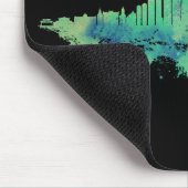 Chicago City Skyline Waterverf in blauw en groen Muismat (Hoek)