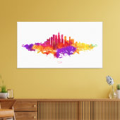 Chicago City Skyline Waterverf op wit Canvas Afdruk (Insitu (Woonkamer))