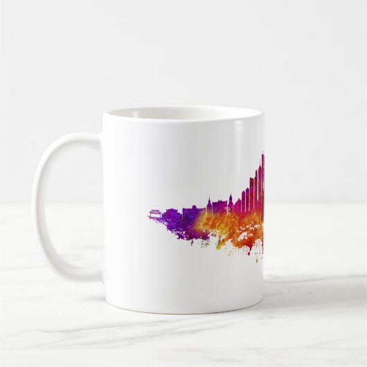 Chicago City Skyline Waterverf op wit Koffiemok (Links)