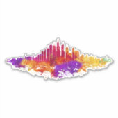 Chicago City Skyline Waterverf op wit Sticker (Voorkant)