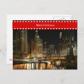 Chicago cityscape, kerstcadeautjes briefkaart (Voorkant / Achterkant)