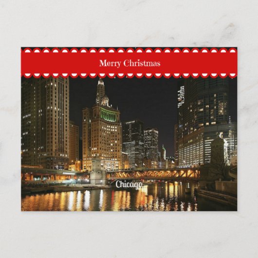 Chicago cityscape, kerstcadeautjes briefkaart (Voorkant)