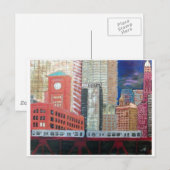 Chicago Cityscape met El Train Briefkaart (Voorkant / Achterkant)