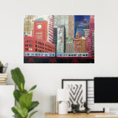 Chicago Cityscape met El Train Poster (Thuiskantoor)