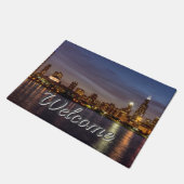 Chicago CityScape Night Welkom Doormat Deurmat (Schuin)