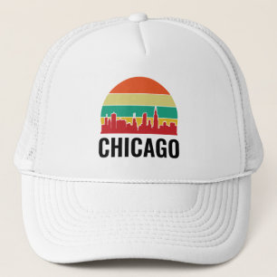 Chicago Cityscape  Sunset Trucker Hat Trucker Pet