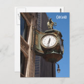 Chicago Clock Briefkaart (Voorkant / Achterkant)
