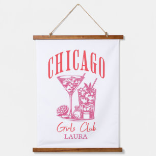 Chicago cocktail bachelorette weekend hangend wandkleed