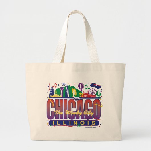 Chicago-Confetti Grote Tote Bag (Voorkant)