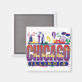 Chicago Confetti Magneet (Voorkant / Achterkant)