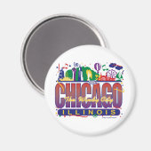 Chicago-Confetti Magneet (Voorkant / Achterkant)