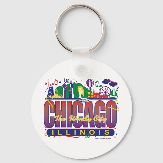 Chicago-Confetti Sleutelhanger (Voorkant)