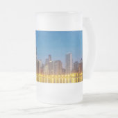 Chicago Dawn Cityscape Vitré Beer Mug (Devant droit)