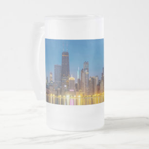 Chicago Dawn Cityscape Vitré Beer Mug