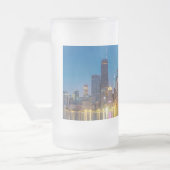 Chicago Dawn Cityscape Vitré Beer Mug (Gauche)