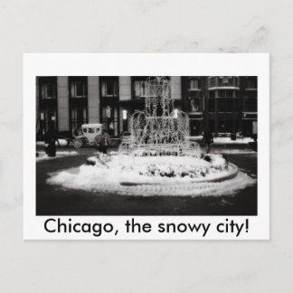Chicago, de sneeuwstad. briefkaart
