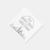 Chicago Deco Skyline | Weddenschap Napkins Servet (Hoek)