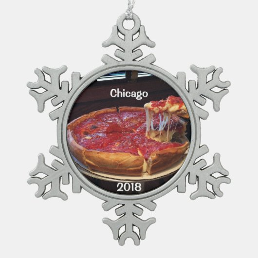 Chicago Deep Dish Tin Sneeuwvlok Ornament (Voorkant)