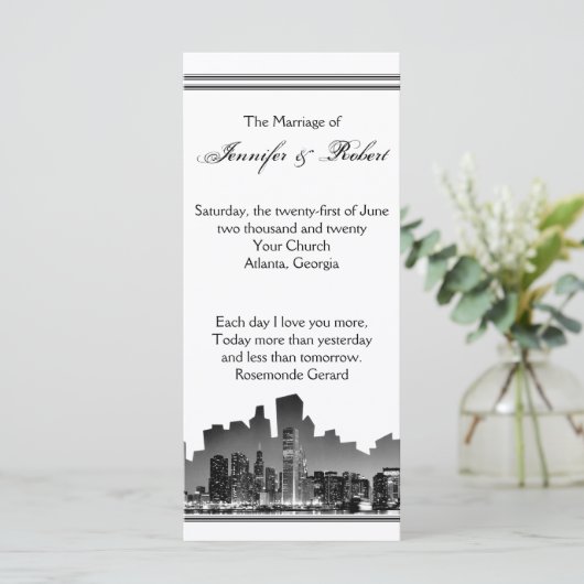 Chicago Destination Wedding Programma (Staand voorkant)