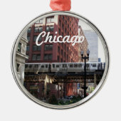 Chicago Elevated Loop Train Holiday Metalen Ornament (Voorkant)