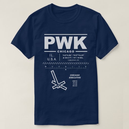 Chicago Executive Airport PWK T-shirt (Design voorkant)