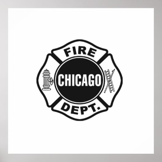 Chicago Fire Dept Black Logo Poster (Voorkant)