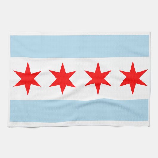Chicago Flag American MoJo Kitchen Towel Theedoek (Horizontaal)
