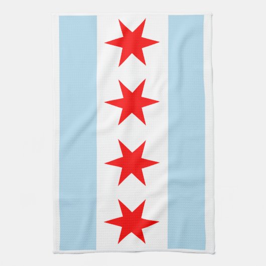 Chicago Flag American MoJo Kitchen Towel Theedoek (Verticaal)