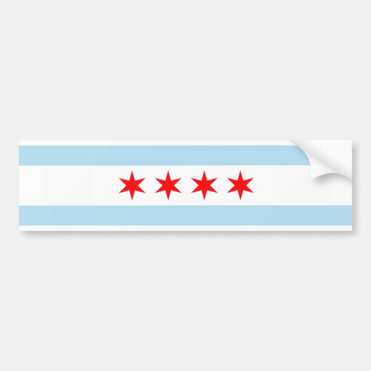 Chicago Flag Bumpersticker (Voorkant)
