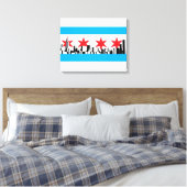 Chicago Flag Canvas Afdruk (Insitu (Slaapkamer))