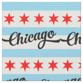 Chicago Flag Custom Cotton Pattern Design Yard Ret Stof (Close Up)