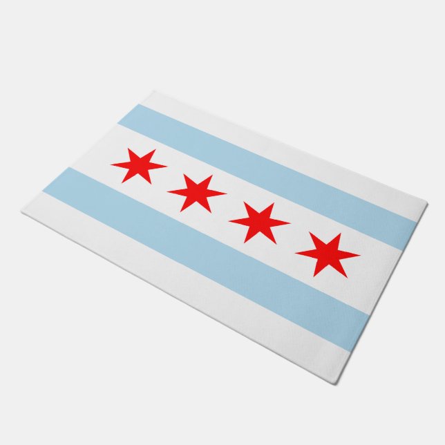 Chicago Flag Deurmat (Schuin)