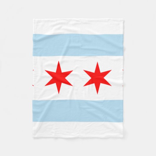 Chicago Flag Fleece Deken (Voorkant)