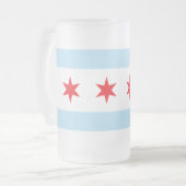 Chicago Flag Frosted Beer Mok (Voorkant links)