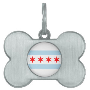 Chicago Flag Huisdieren Naamplaatje