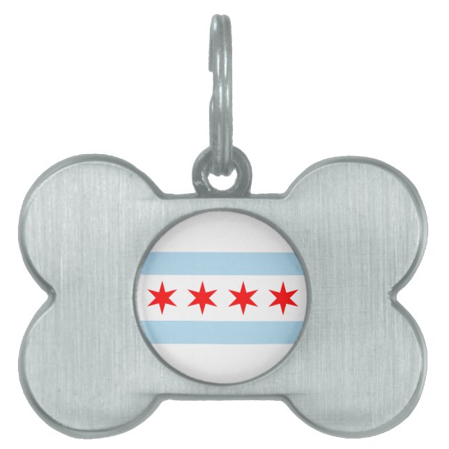Chicago Flag Huisdieren Naamplaatje (voorkant)