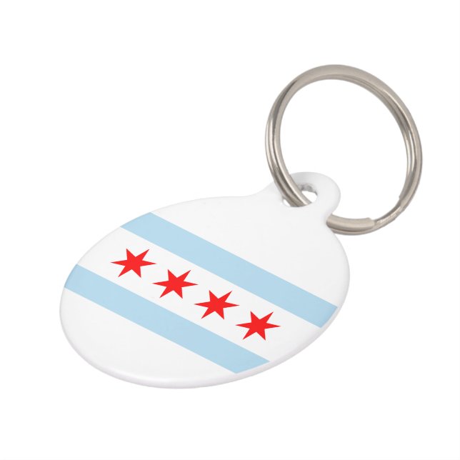 Chicago Flag Huisdierpenning (Zijkant)