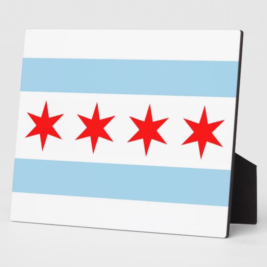 Chicago Flag, Illinois State Plaque (Côté)