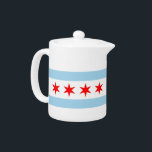 Chicago Flag, Illinois State Teapot<br><div class="desc">Ajoutez une touche de fierté Chicago à votre heure du thé avec notre théière exclusive avec le drapeau de Chicago! Conçu avec une attention minutieuse aux détails, cette théière est plus qu’un simple accessoire de cuisine pratique, c’est une célébration du patrimoine et de la fierté culturelle de Chicago. L'élégant design...</div>