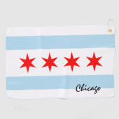 Chicago Flag & Illinois State USA Golfhanddoek (Horizontaal)