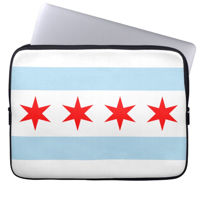 Chicago Flag Laptop Sleeve (Voorkant)