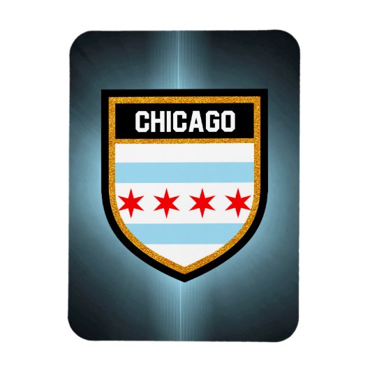 Chicago Flag Magneet (Verticaal)