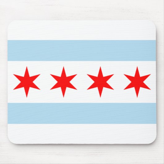 Chicago Flag Mousepad Muismat (Voorkant)