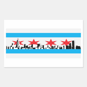 Chicago Flag Rechthoekige Sticker